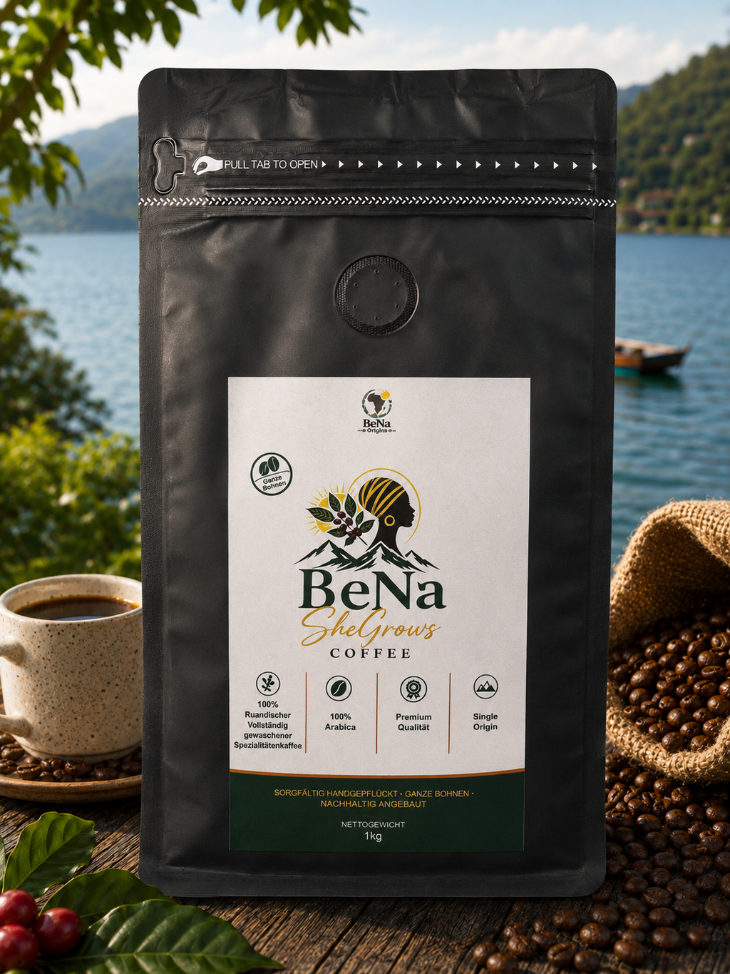 Premium Rwandan Arabica Coffee – Freshly Roasted - 1Kg