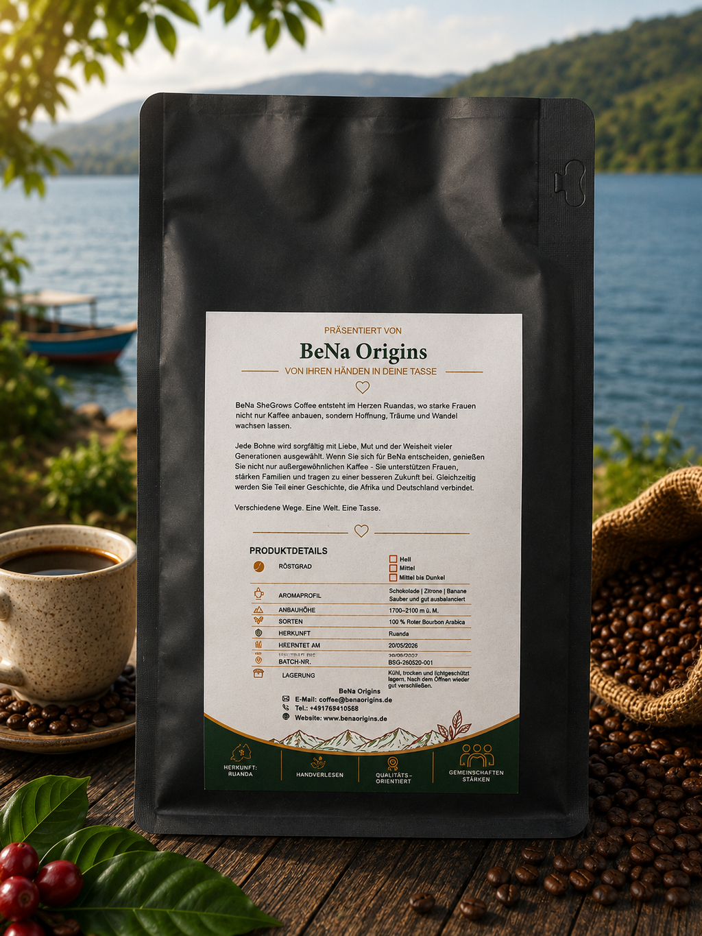 Premium Rwandan Arabica Coffee – Freshly Roasted - 250g