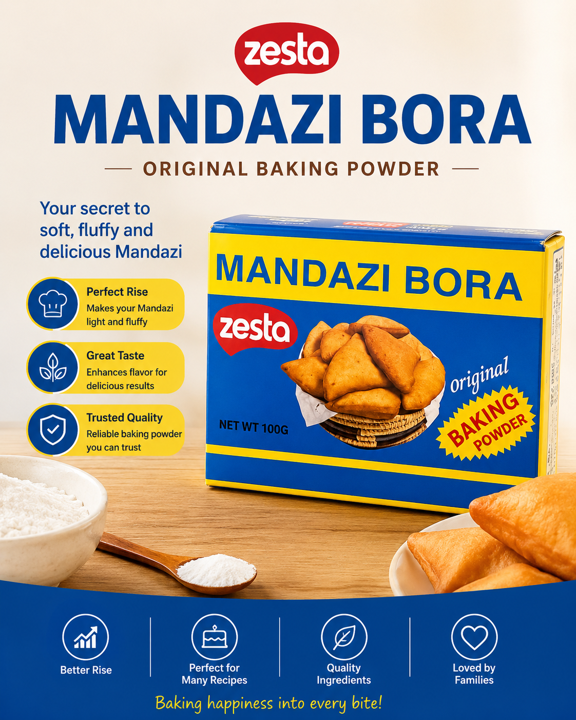 Chapa Mandazi – Baking Powder